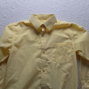 Alberto Danelli Boys Yellow Long Sleeve Button Down Dress Shirt Size M 10-12